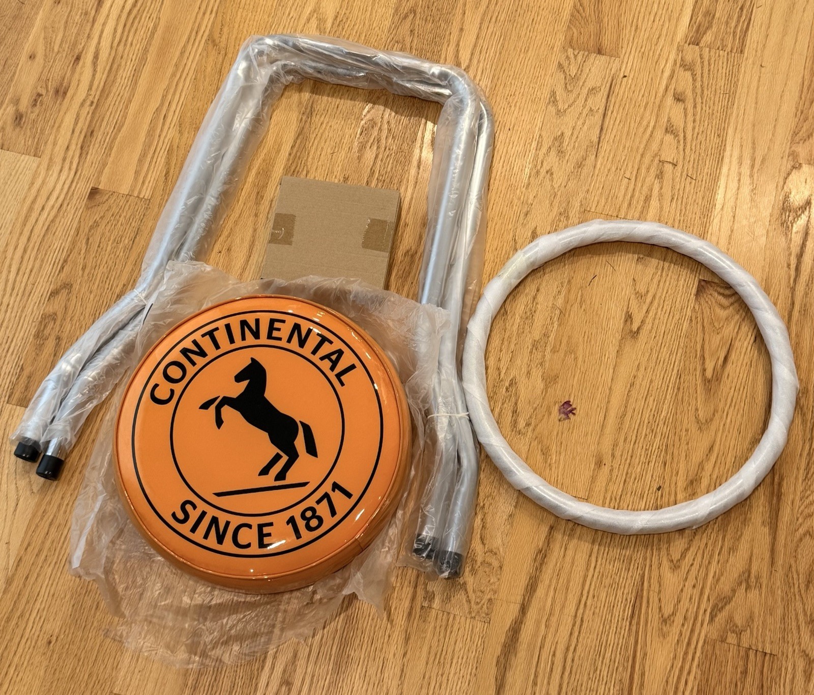 Continental Tire Swivel Bar Stool NEW Orange Horse Logo Garage Advertising