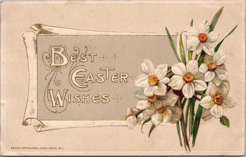 Vintage 1910s Winsch Embossed Holiday Postcard \