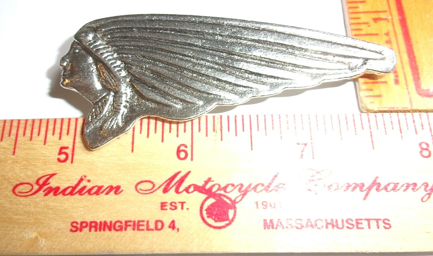 Indian Motocycle logo pin vintage collectible old biker vest memorabilia large