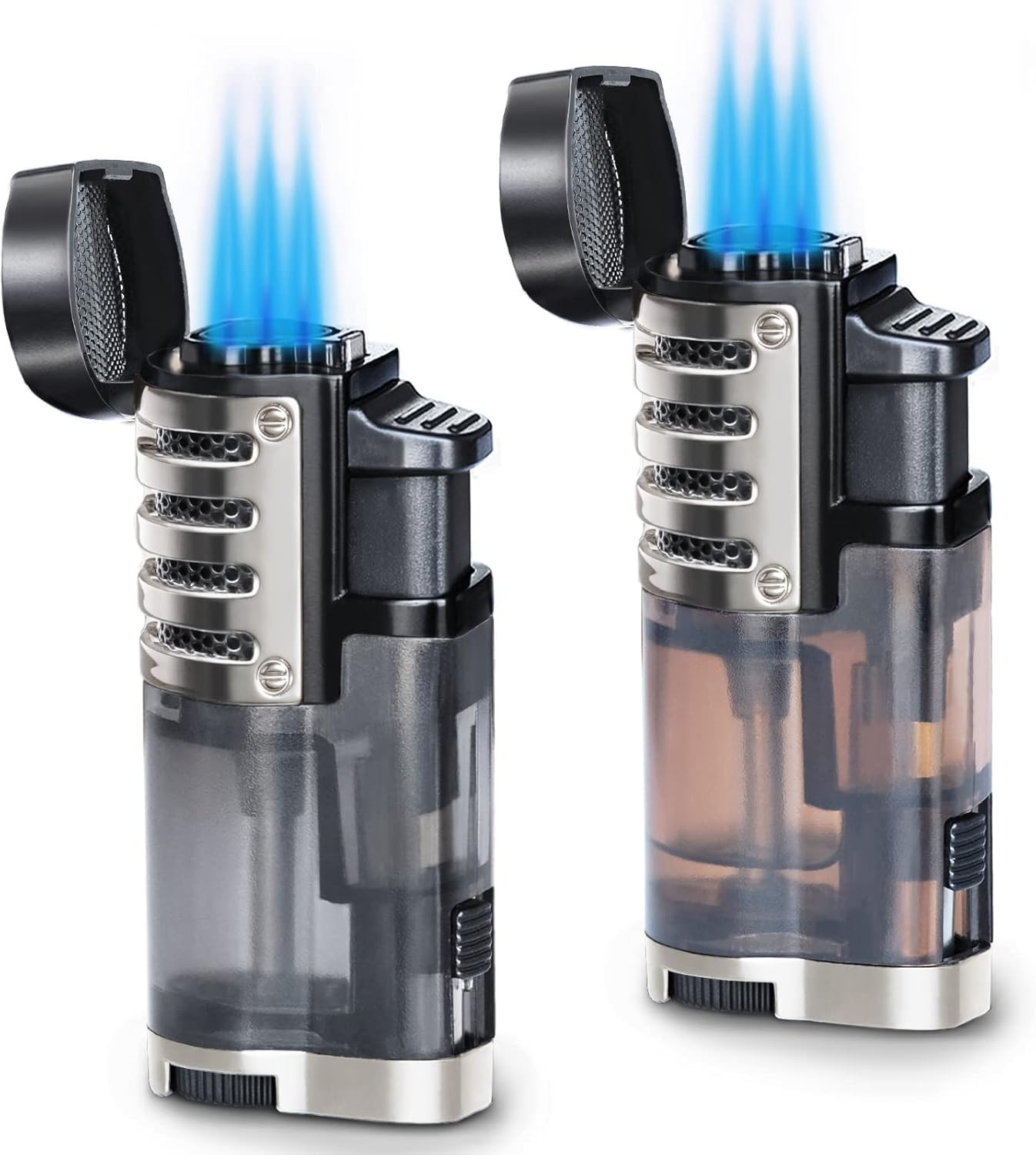 Torch Lighter 2 Pack Triple Jet Flame Butane Torch Lighters Refillable Butane Ga