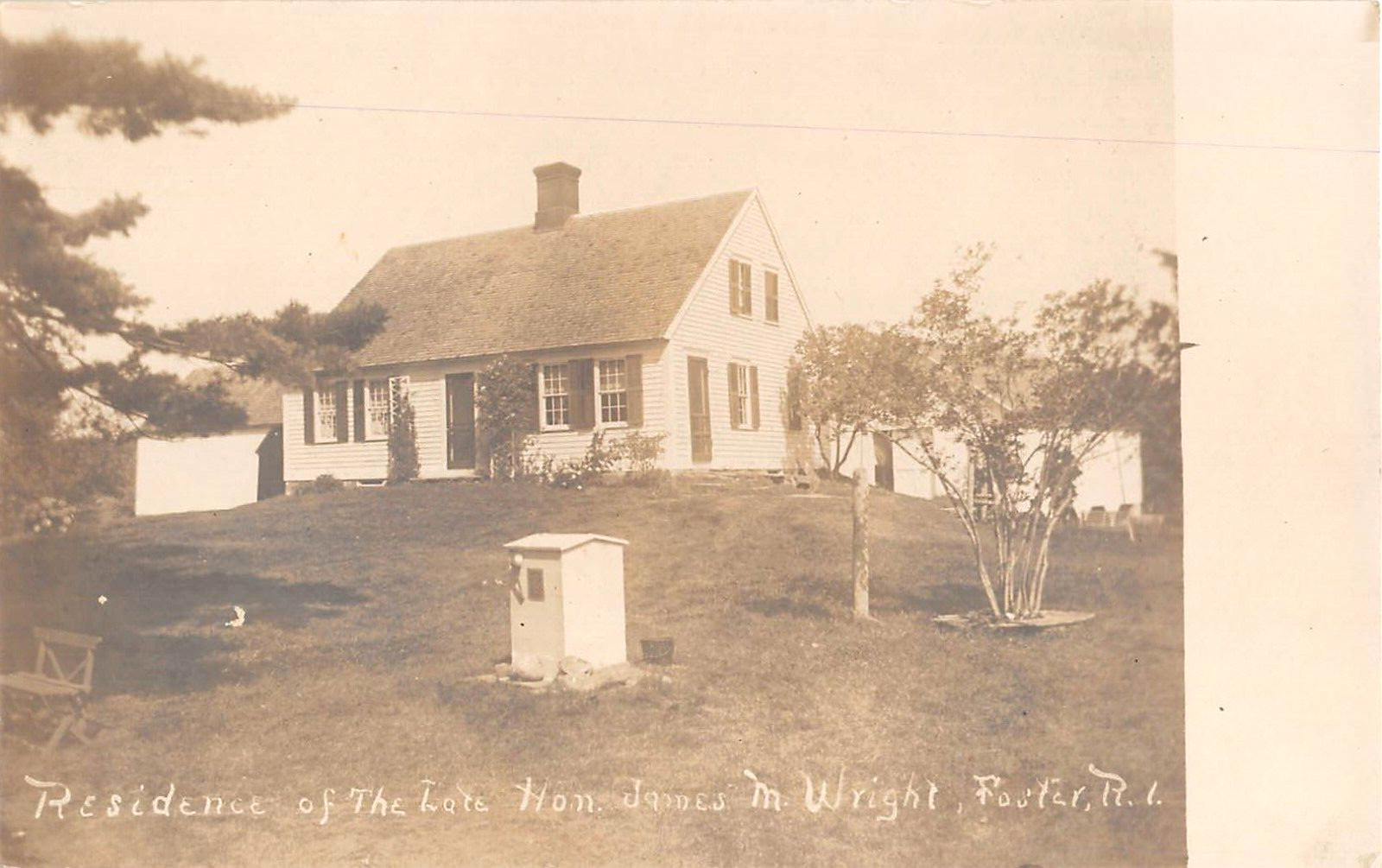 c.1910 RPPC Hon. James M. Wright Home Foster RI
