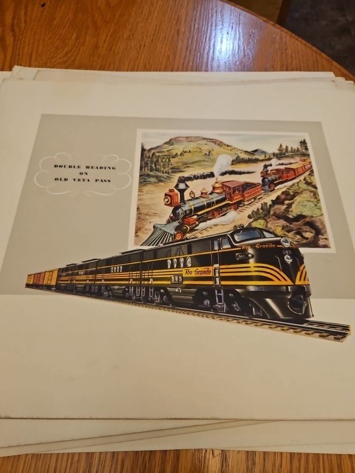 Vintage 1950s General Motors EMD Railroad Locomotive Prints 16 Lithograph Set