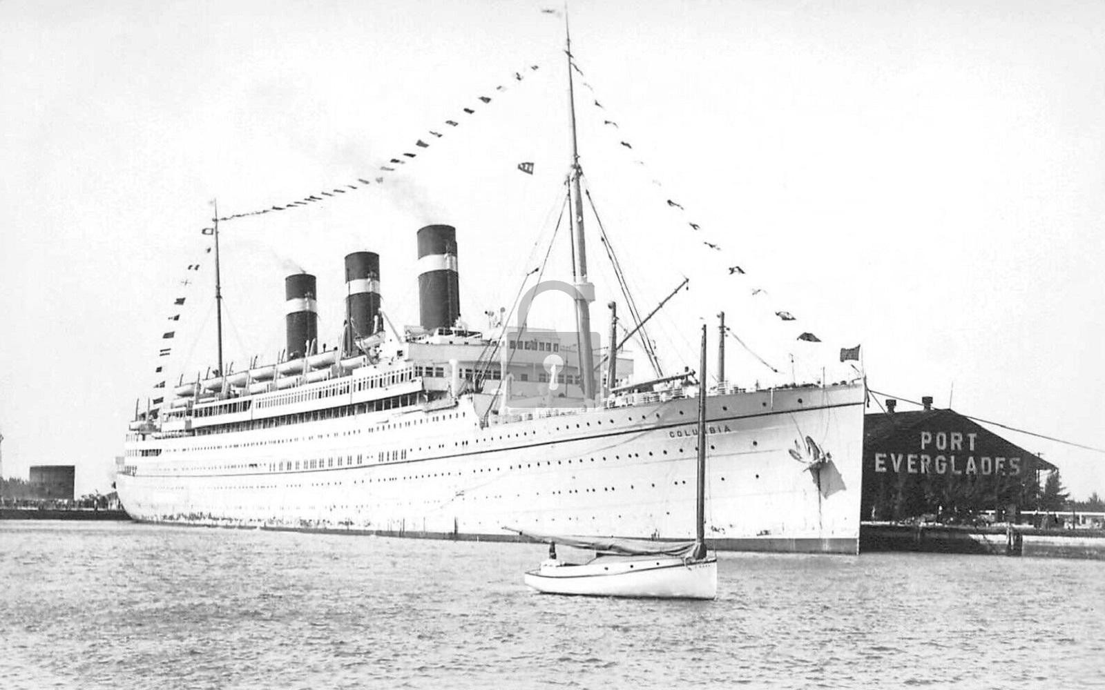 Steam Ship Columbia Port Everglades Florida FL - Reprint