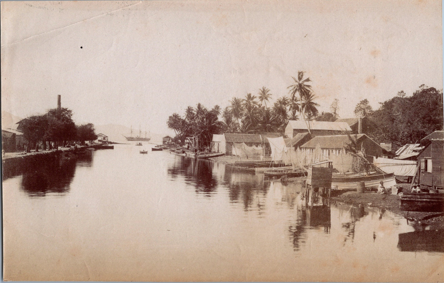 Martinique, Fort de France, Rivière Madame, vintage print, ca.1880 vintage print