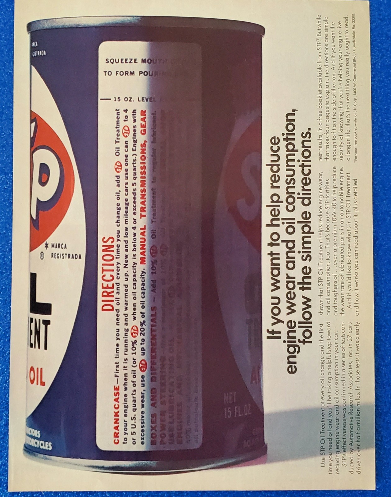 Original 1976 STP Oil Treatment Print Ad - Vintage Automotive Art Garage Decor