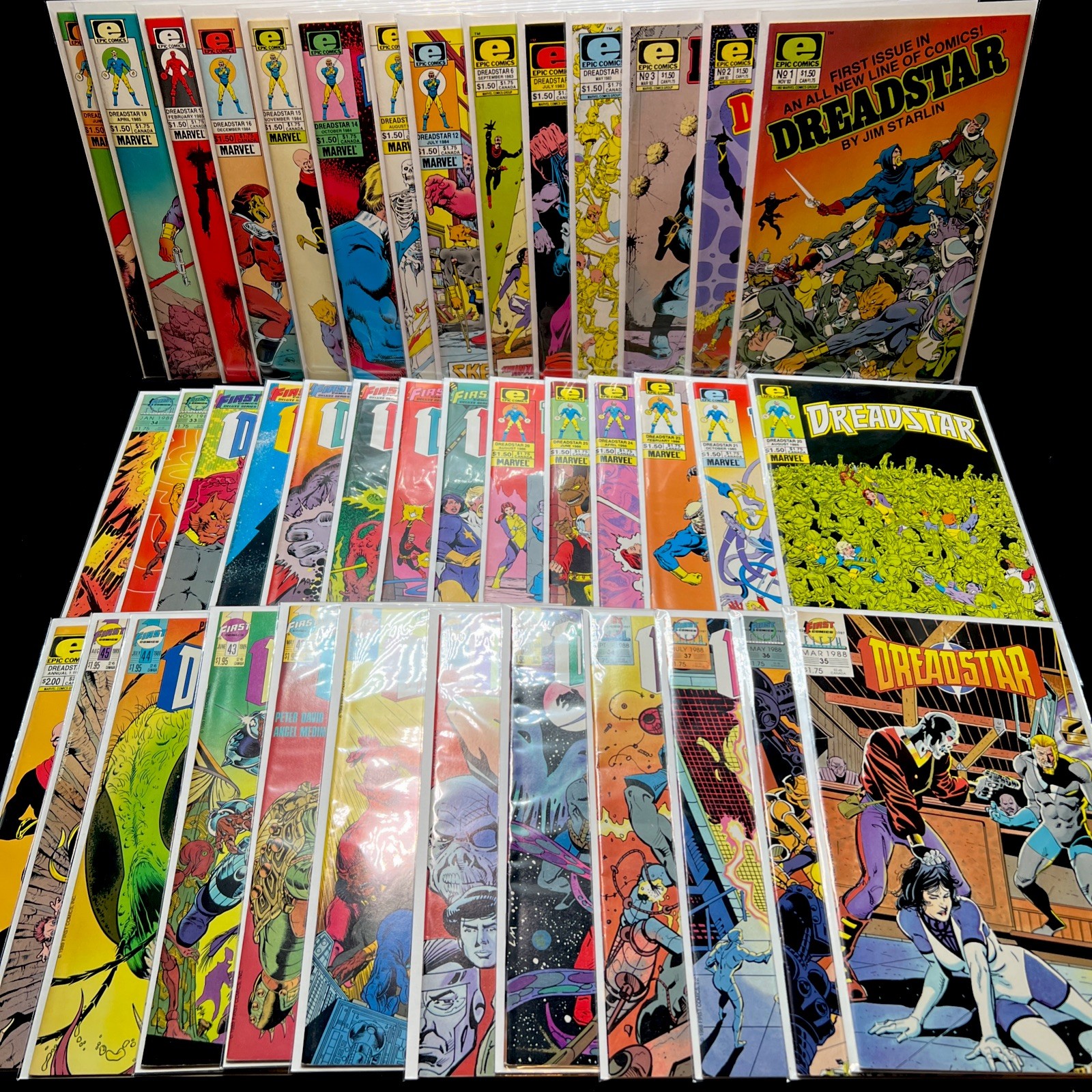 Dreadstar #1-6, 12-21, 23-45 Annual #1 Epic Comics First Comics Jim Starlin 1982