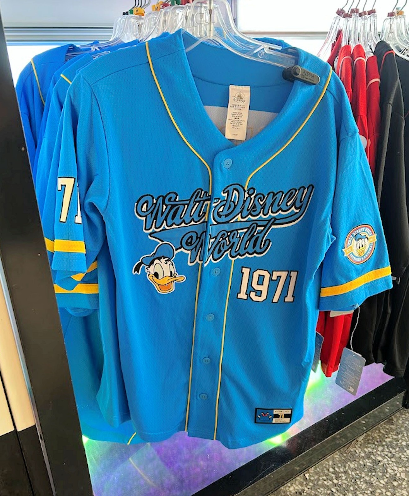 Disney Parks Donald Duck Baseball Jersey Adult Large NEW