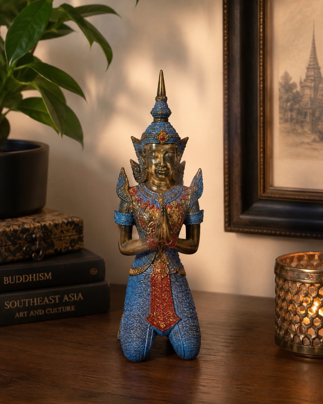 Vtg Thai Thepphanom Bronze Statue Guardian Angel Teppanom Buddhist Figurine Art