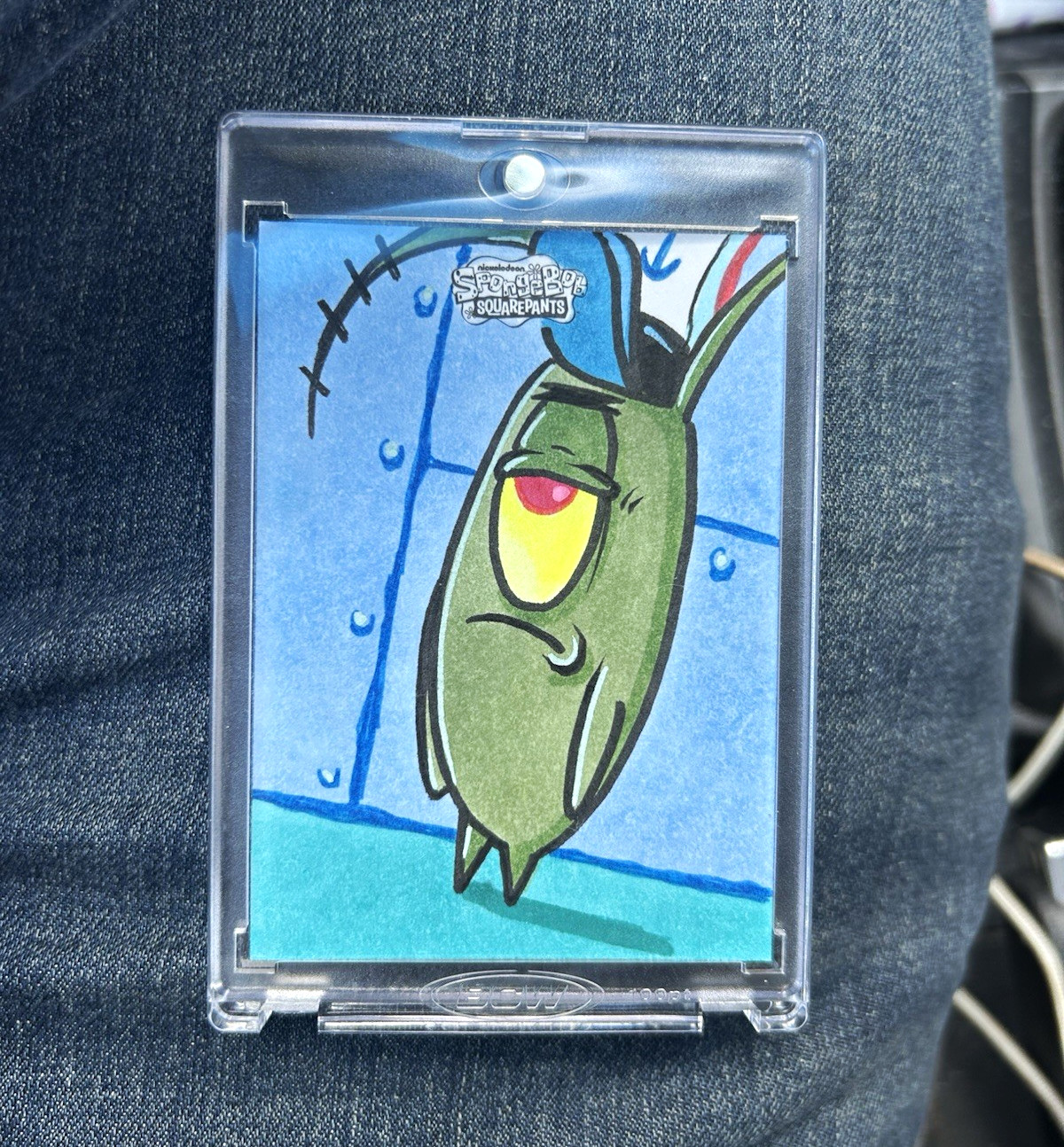 Topps 2025 Chrome SpongeBob 25th Anniversary 1/1 sketch Cesar L. Krusty Krab
