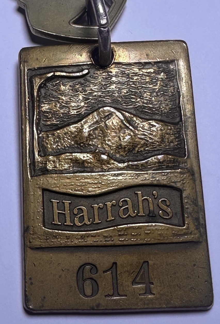 Harrah’s Hotel & Casino Stateline, Nevada 89449 Brass Hotel Room Key #614 Fob