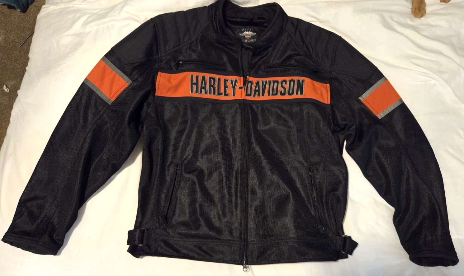 Harley-Davidson Men\'s Trenton Mesh Riding Jacket Black/Orange 2XL 98111-16VM