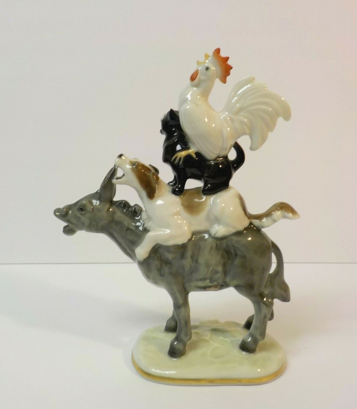 Whimsical Hutschenreuther Germany Bremen Town Musicians Porcelain Figurine