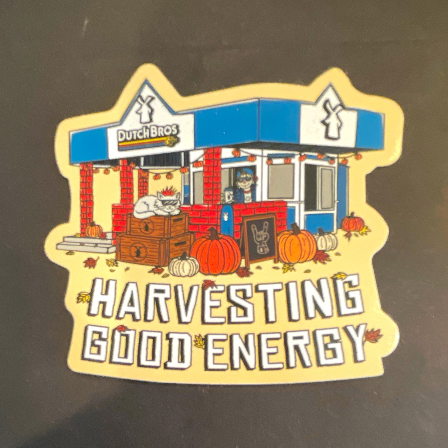 Dutch Bros Harvesting Good Energy  Sticker/Decal w/ QR Code