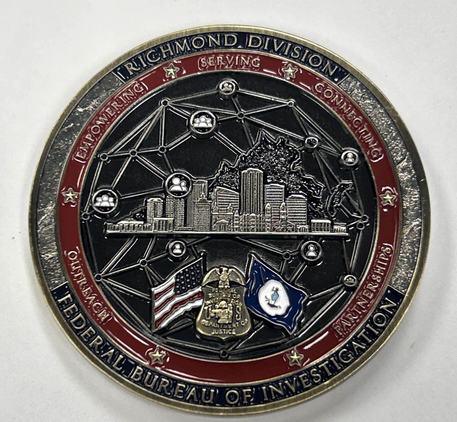 FBI Federal Bureau Of Investigation Richmond Division Outreach Challenge Coin