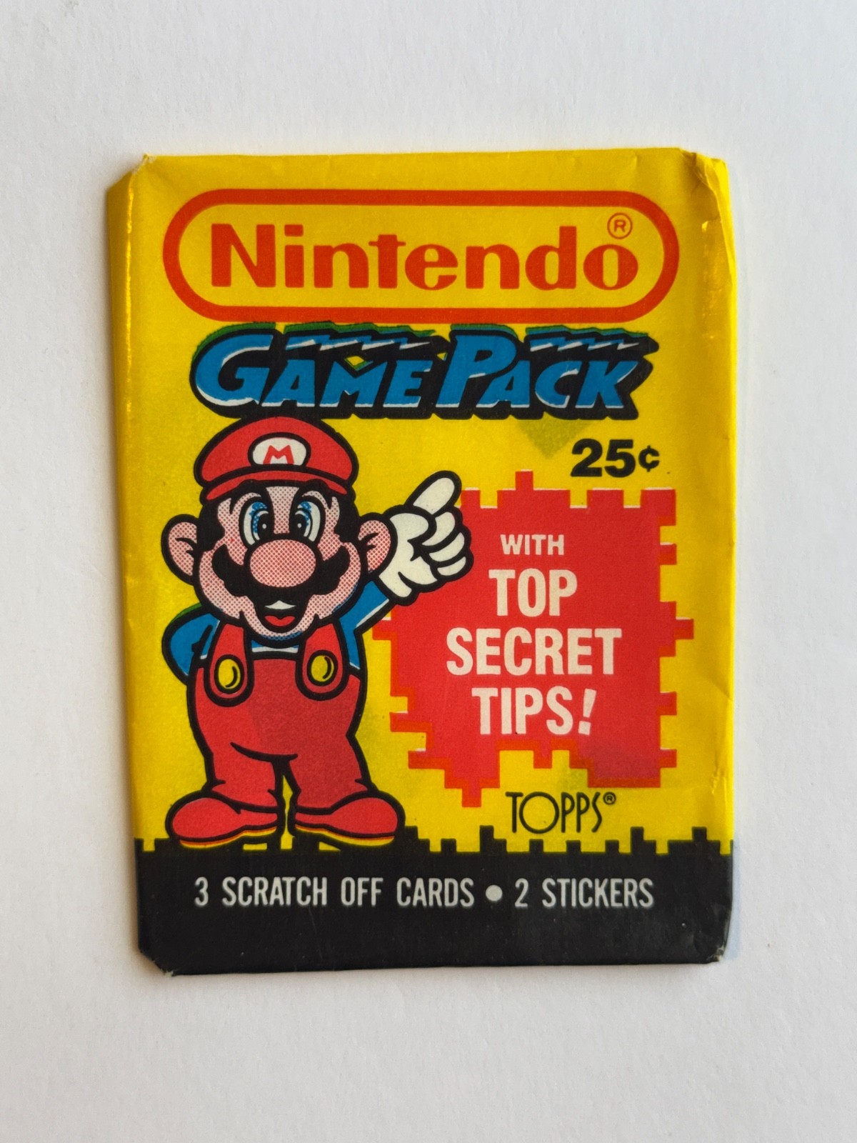 1989 Topps Nintendo Game Pack Mario EMPTY WRAPPER