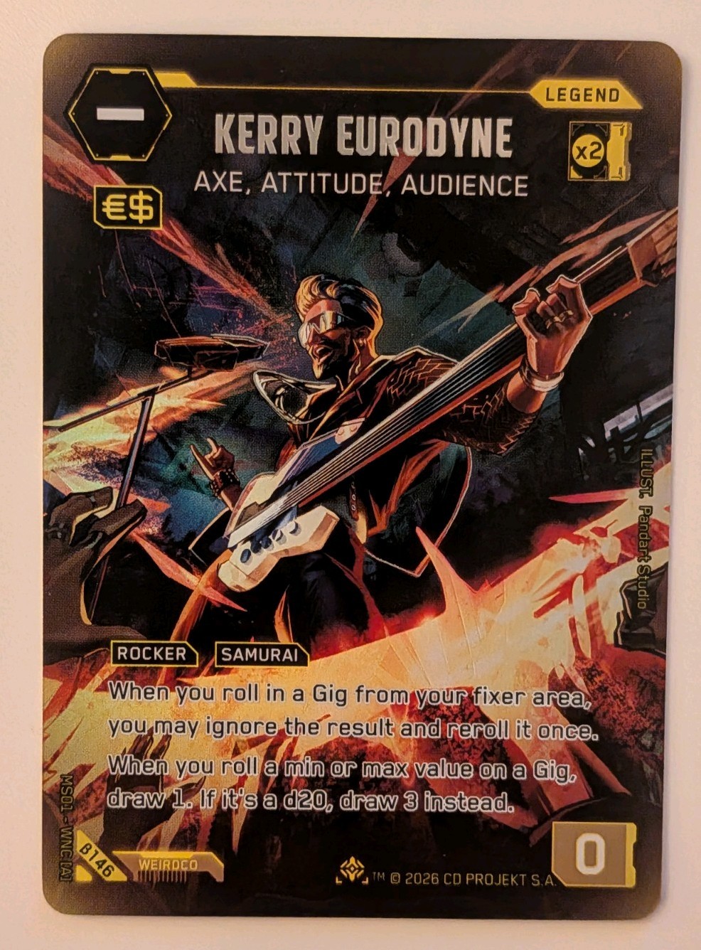Cyberpunk TCG Kerry Eurodyne  Axe, Attitude, Audience Beta Iconic Alt Art Legend