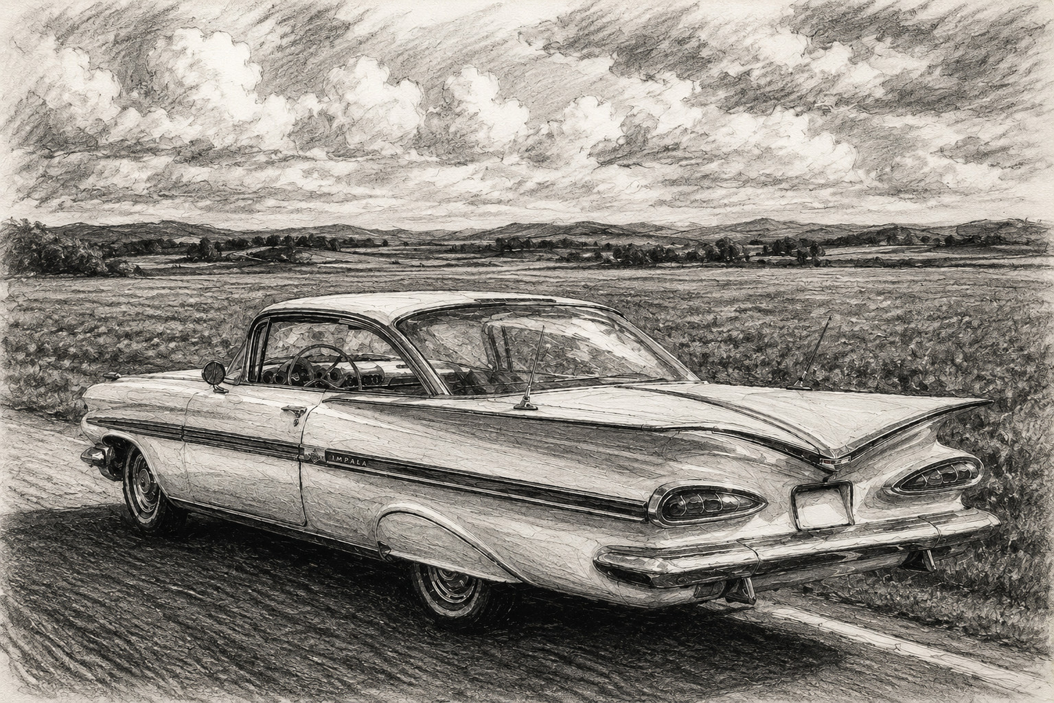1959 Chevrolet Impala Classic American Iconic Car Picture Photo 4x6
