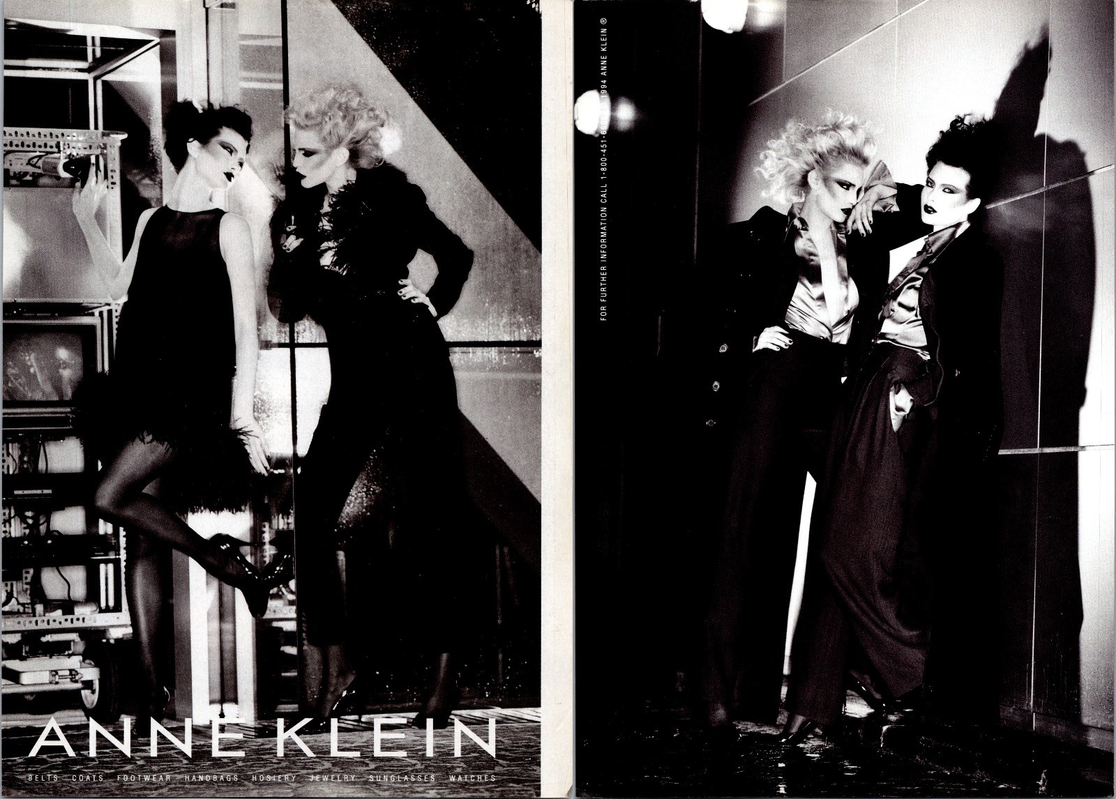 1994 • Anne Klein • 2  Page Print Ad • 1990s Fashion •iA.15