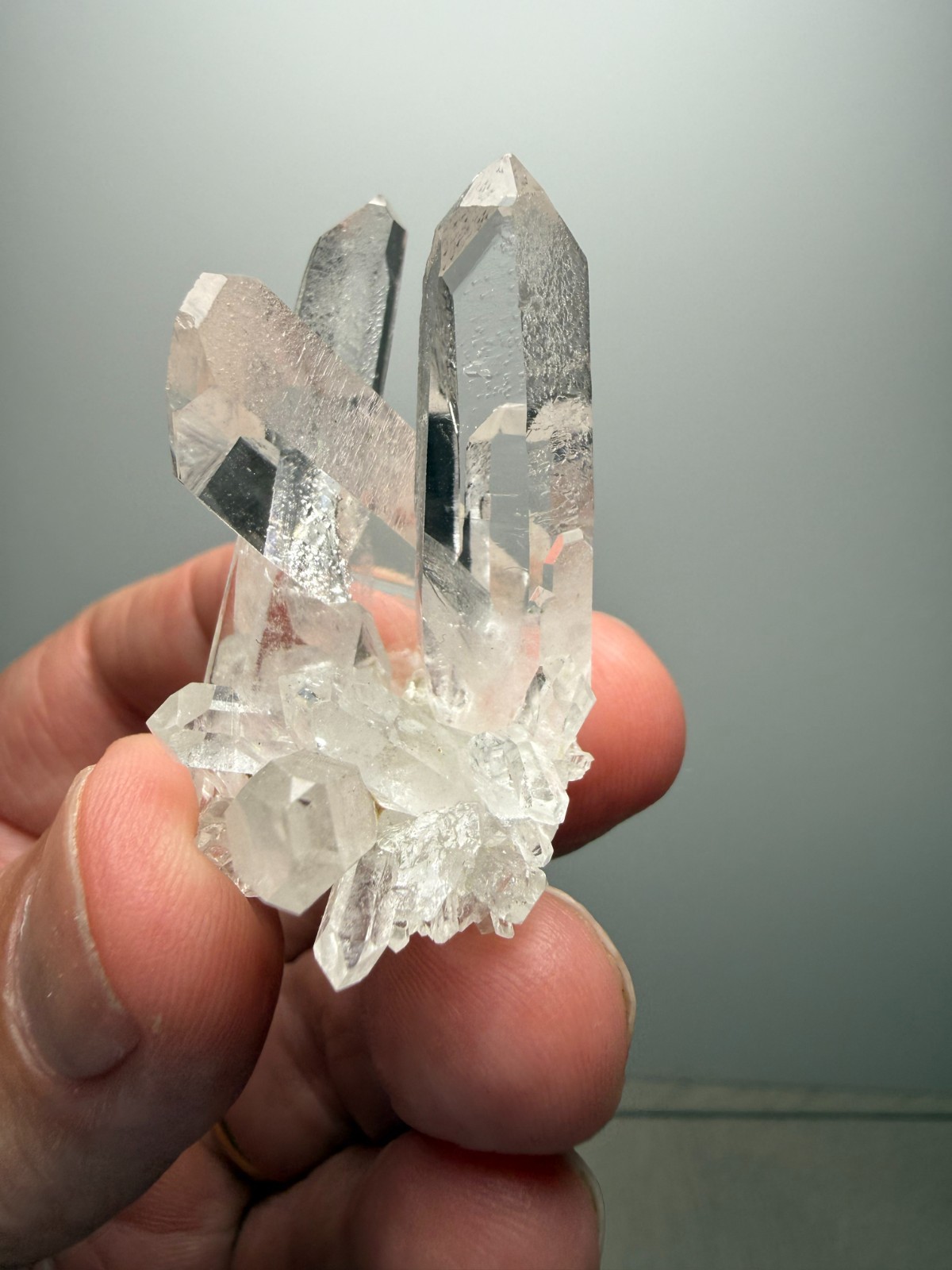Cute little water-clear Quartz cluster from Zeca de Souza, Brazil- SALE $19