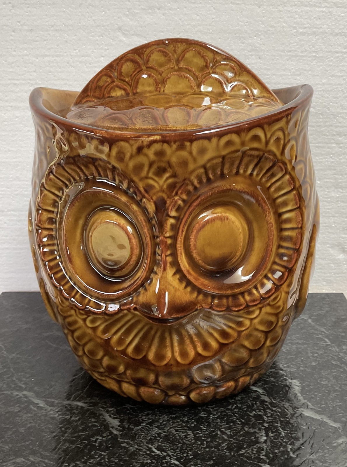 Vintage McCoy Pottery #219 Brown Owl Ceramic Cookie Jar 1960s 1970s