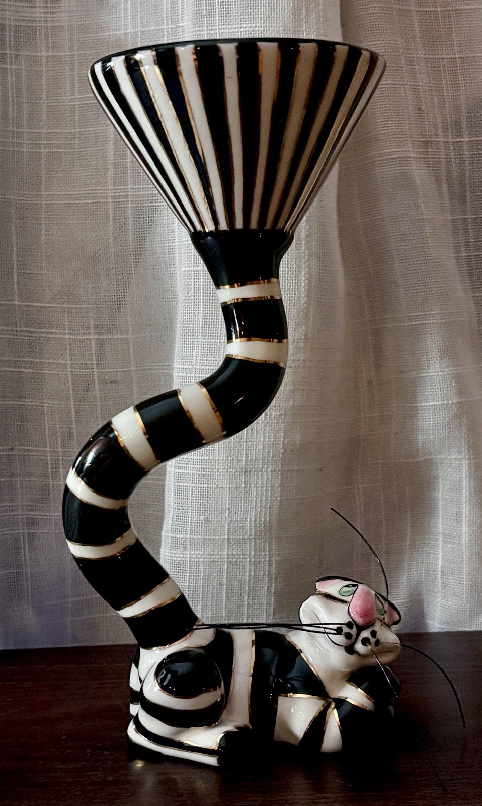 SWAK Clancy The Cat Martini Glass Figurine Lynda Corneille Whimsical 8\