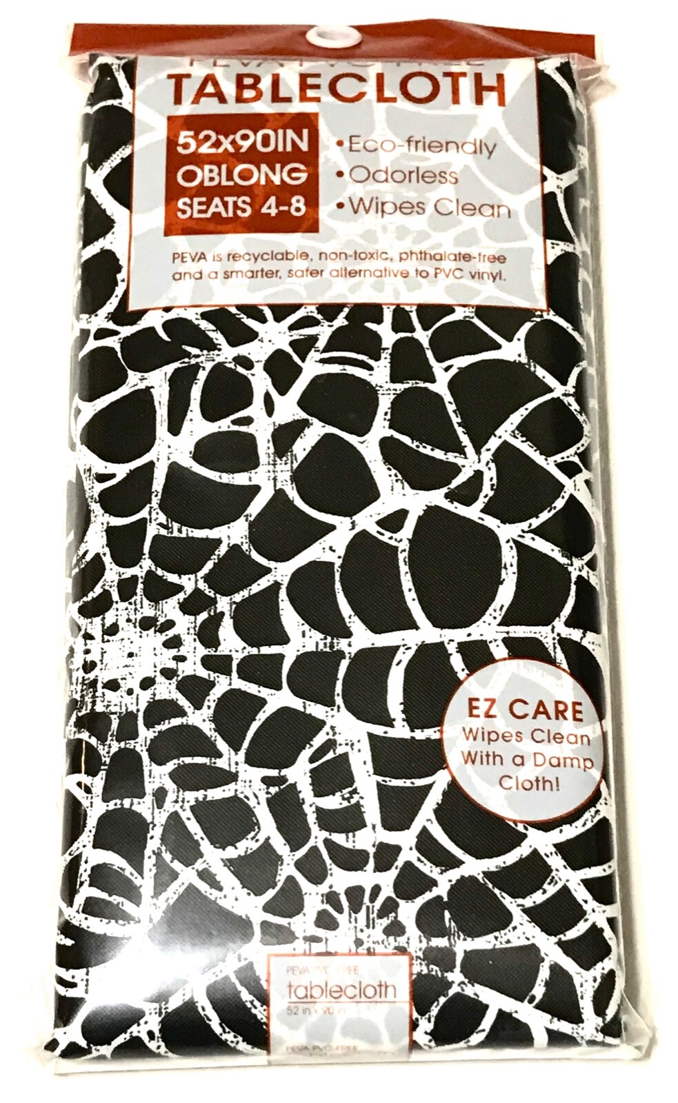 Halloween Spider Web Tablecloth PEVA Vinyl 52 x 90 oblong seats 4-8 Party Decor