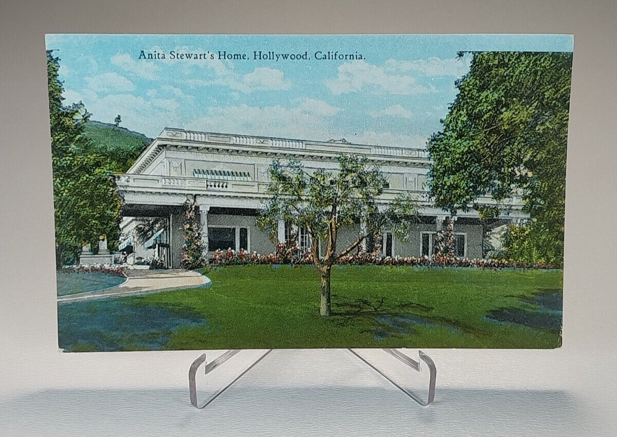 Anita Stewart's Home Hollywood CA California Vintage Postcard Unposted Divided