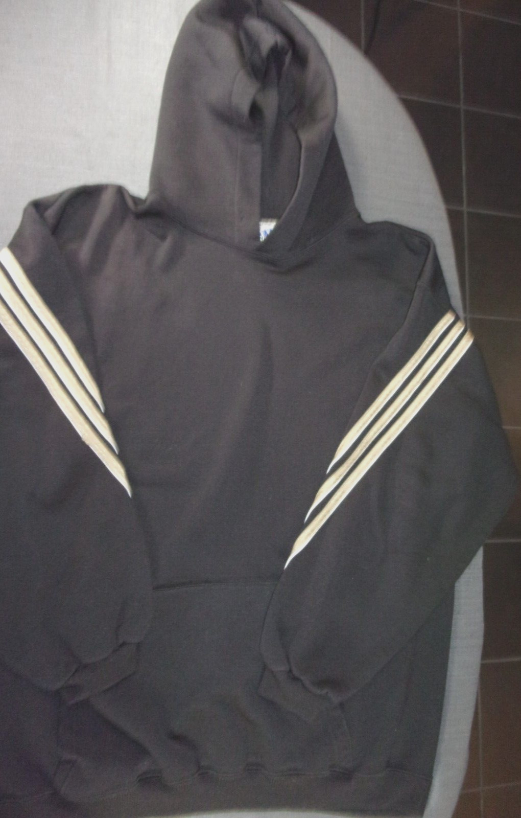ADIDAS BLACK HOODIE SIZE MENS XL VERY THICK & VERY WARM
