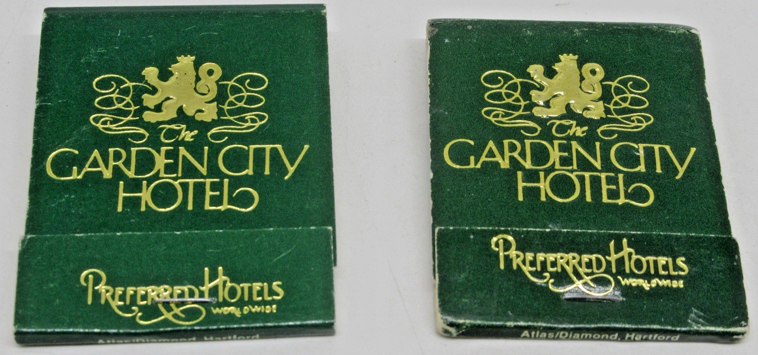 Garden City Hotel Garden City New York FULL Matchbook LOT of TWO (2) 