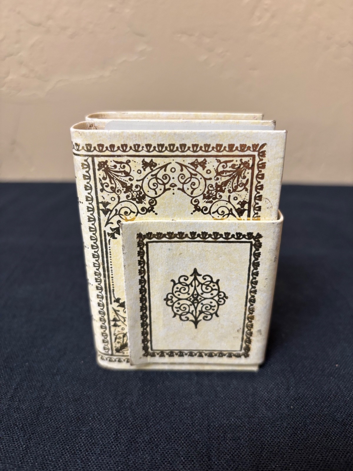 Vintage Italian leather playing cards books with Holder