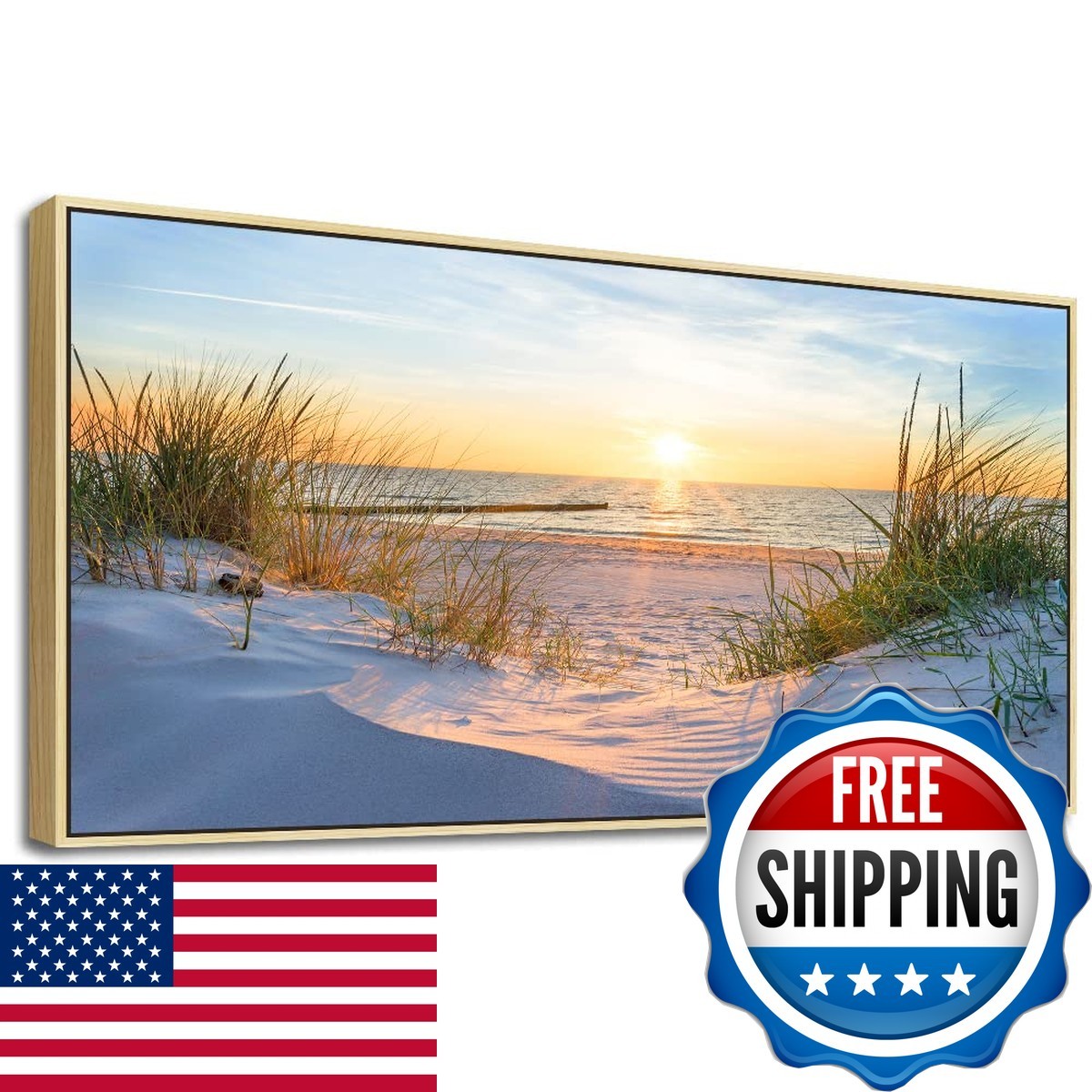 MHARTK66 Framed Wall Art Living Room Modern Wall Decor Bedroom Beach Landscapes