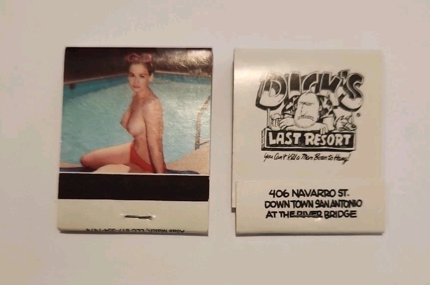 Vintage Dick\'s Last Resort  San Antonio  Nude Women Match  Matchbooks Set Of 2