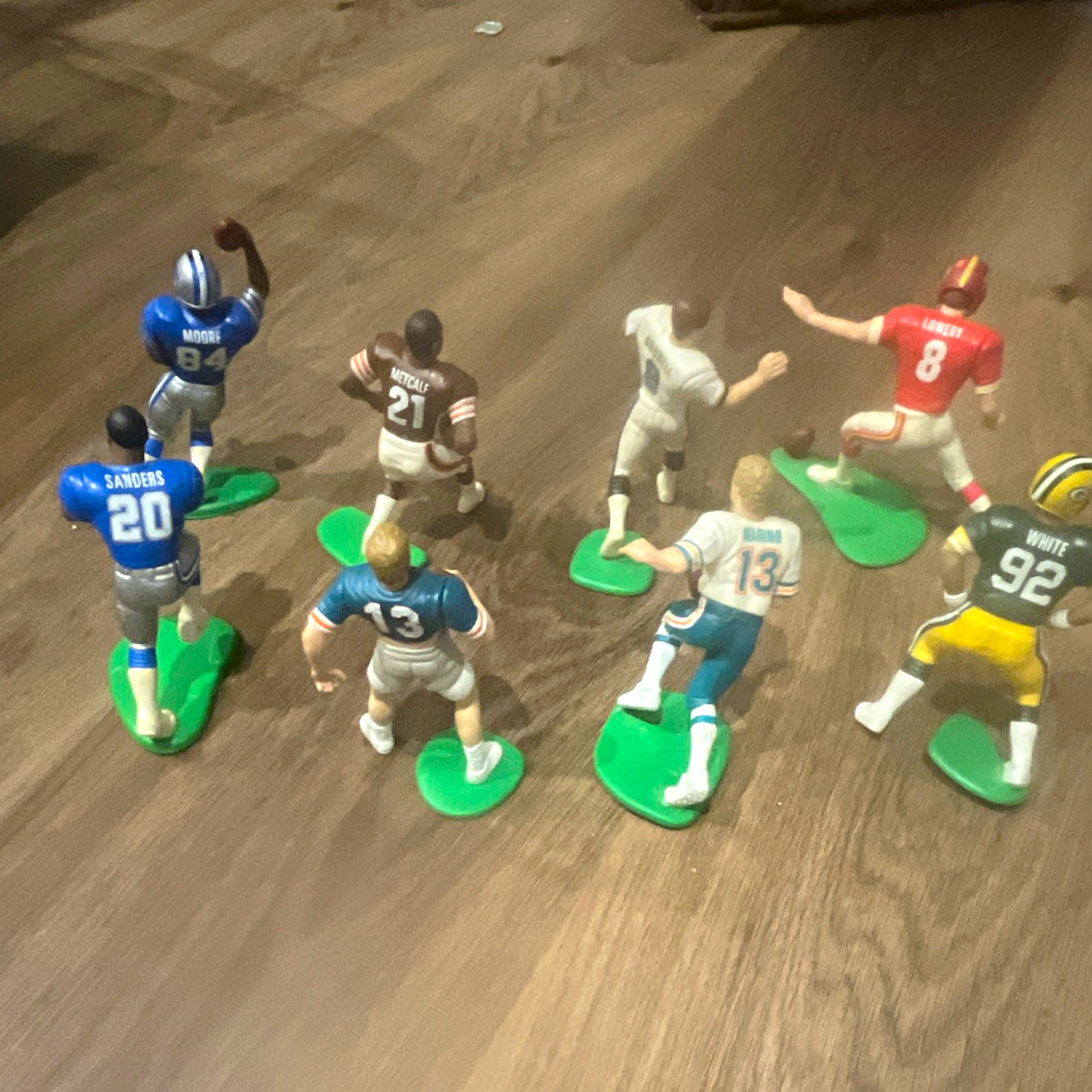 NFL Football Plastic Player Figurines Lot of 8 Sanders