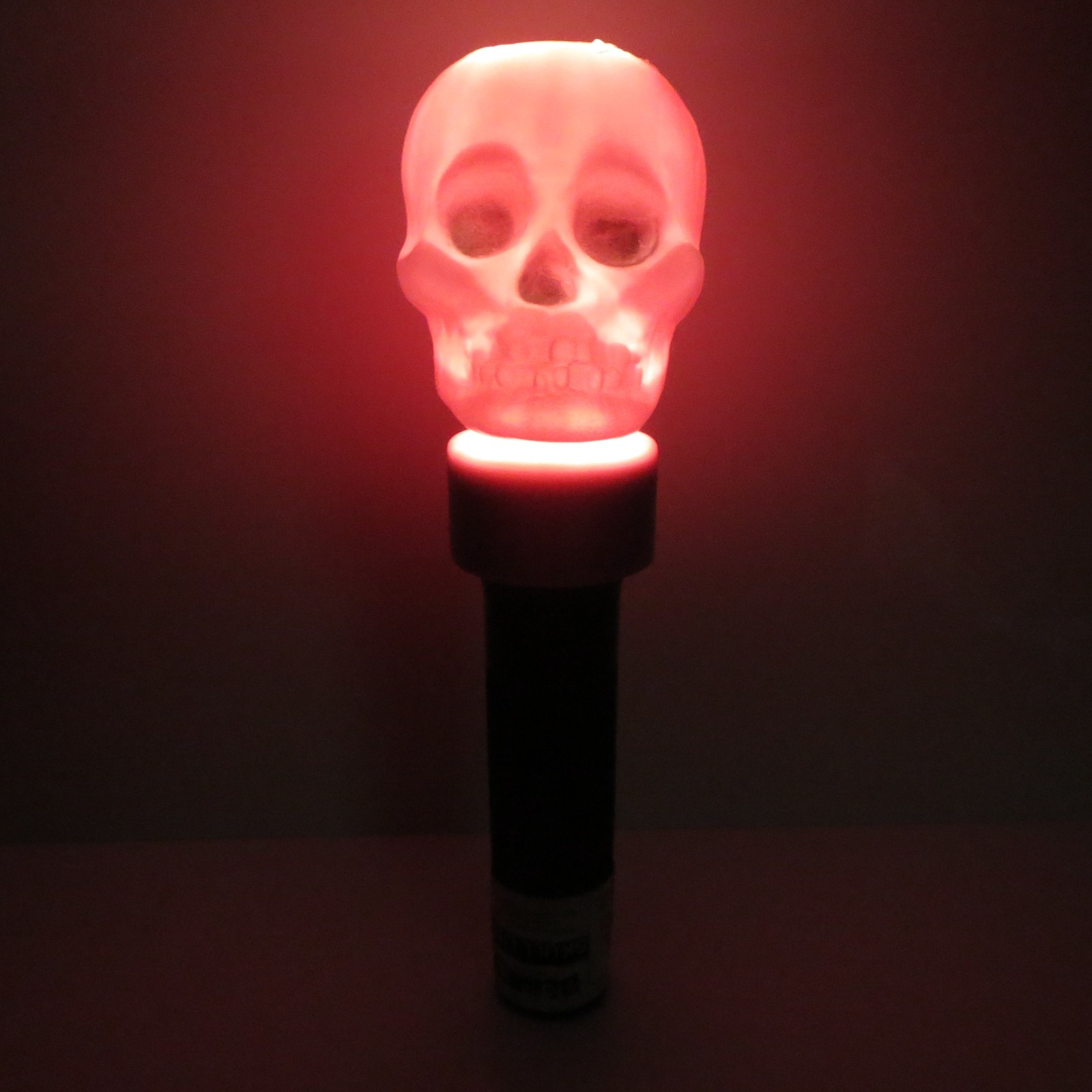Vintage Pink BLINKY Skull Lite Halloween Blow Mold Flashlight