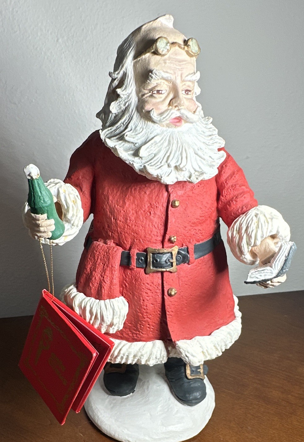 Vintage 1983 Duncan Royale American Santa Figurine History of Santa I with Book