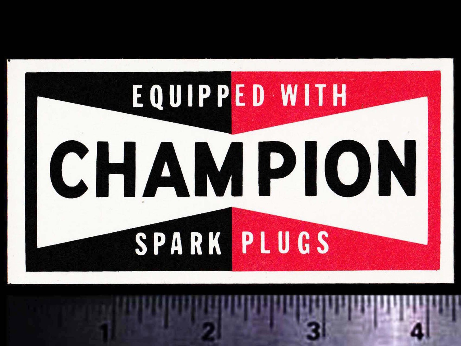 CHAMPION Equipped - Original Vintage 1970's Racing Decal/Sticker - 4.25 inch