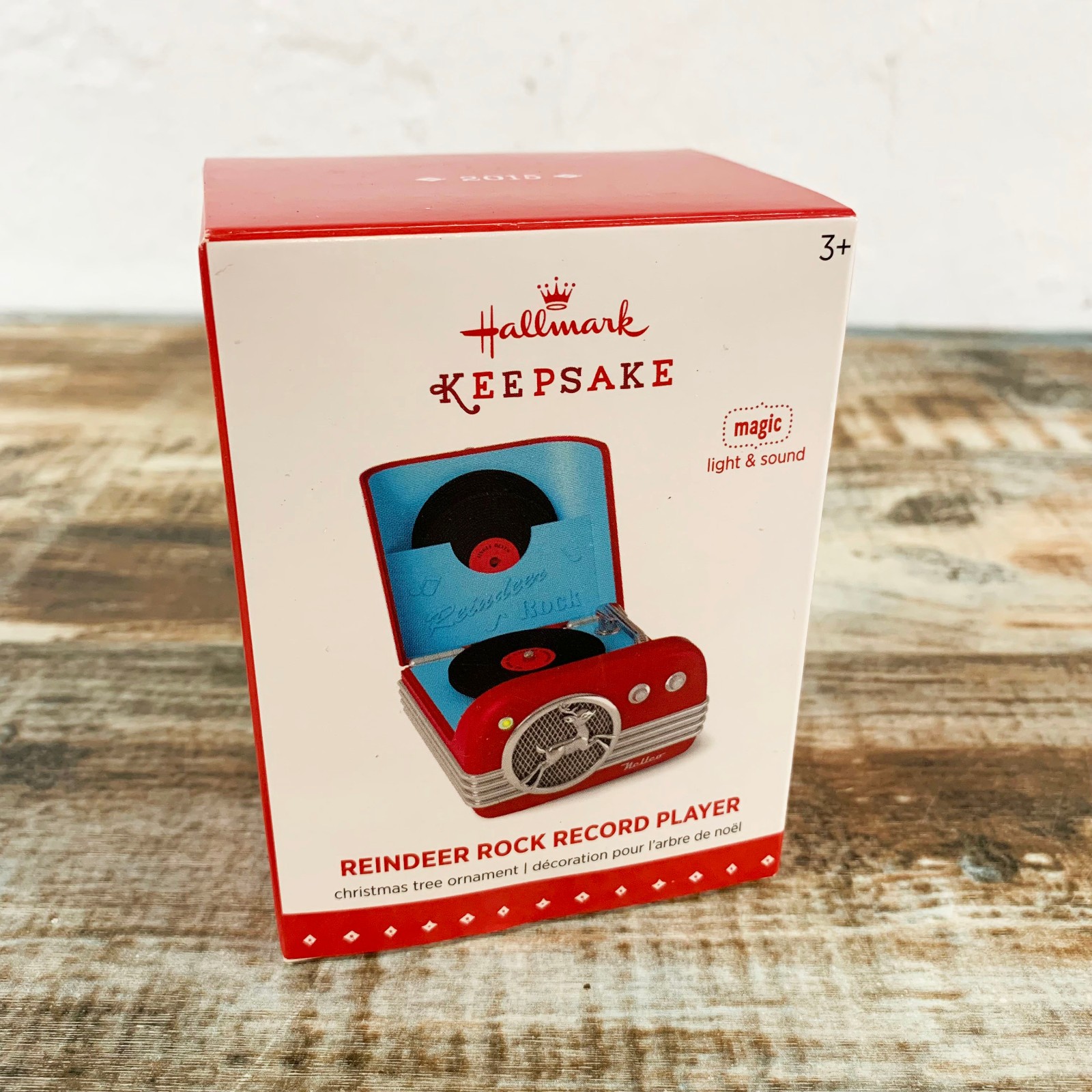 Hallmark Keepsake Reindeer Rock Record Player Christmas Ornament