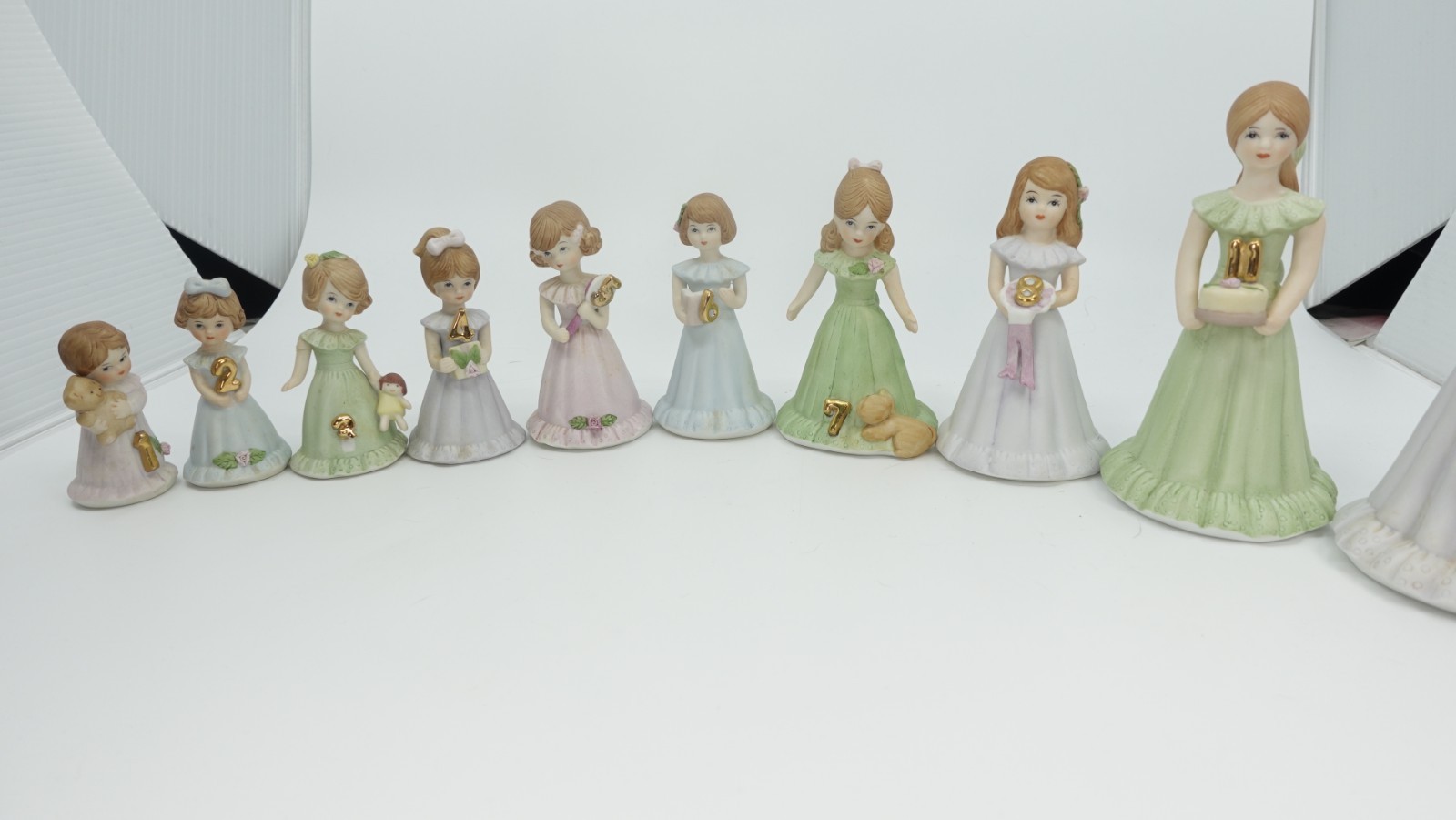 Enesco Growing Up Birthday Girls Set Years 1- 12 (missing 9 and 10)