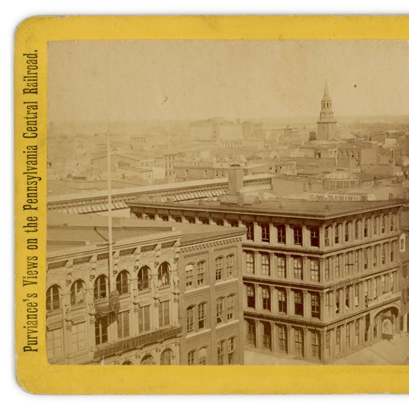 Stereoview of Philadelphia PA from Independence Hall Steeple by Purviance c1870