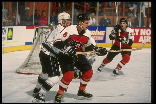 Center Pelle Eklund Philadelphia Flyers and center Steve Kasper Lo- Old Photo