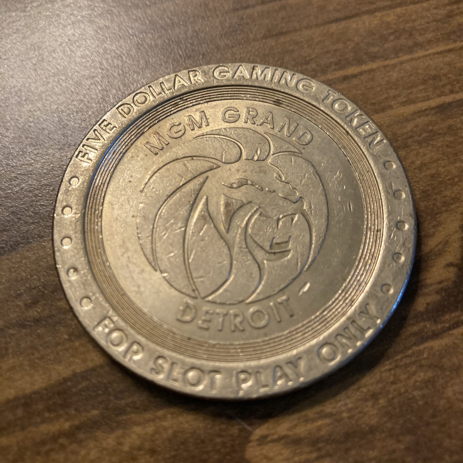 $5  Mgm Grand detroit michigan  token casino chip
