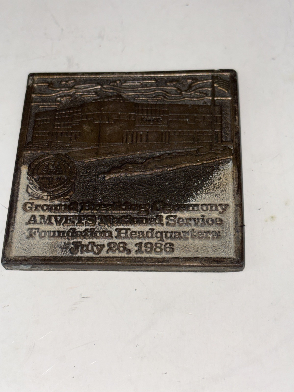 AMVETS American Veterans Headquarters Ground Breaking Ceremony Medallion 1986