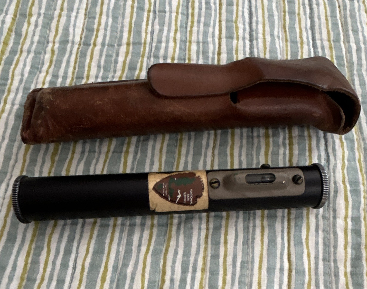 Vintage Warren-Knight Co Surveyor Hand Level Scope Sight Tool with Leather Case