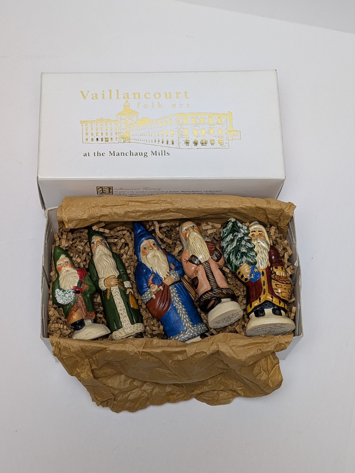 Vintage Vaillancourt Folk Art Chalkware Father Christmas/Santa Claus Figures Lot
