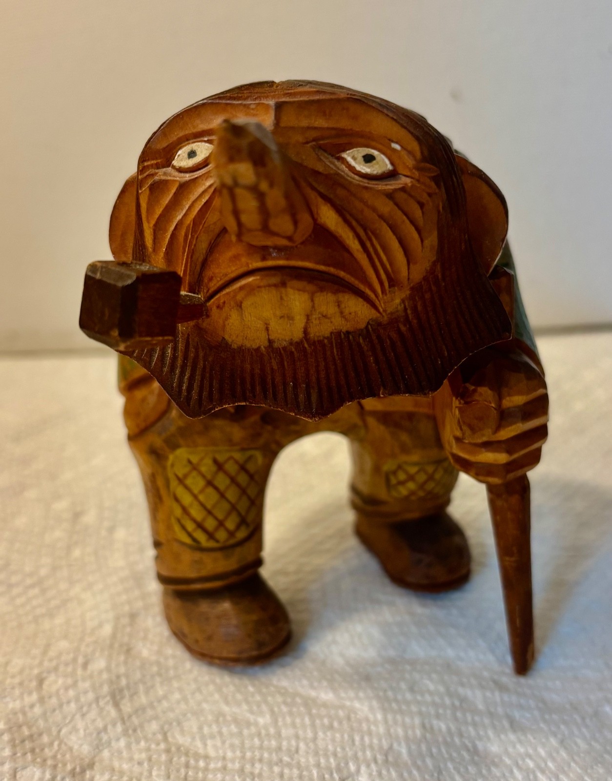 vintage hand-carved Norwegian wooden troll figurine