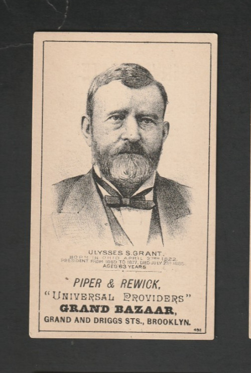 1880s HD2A Presidents Trade Card - Civil War General Ulysses S Grant