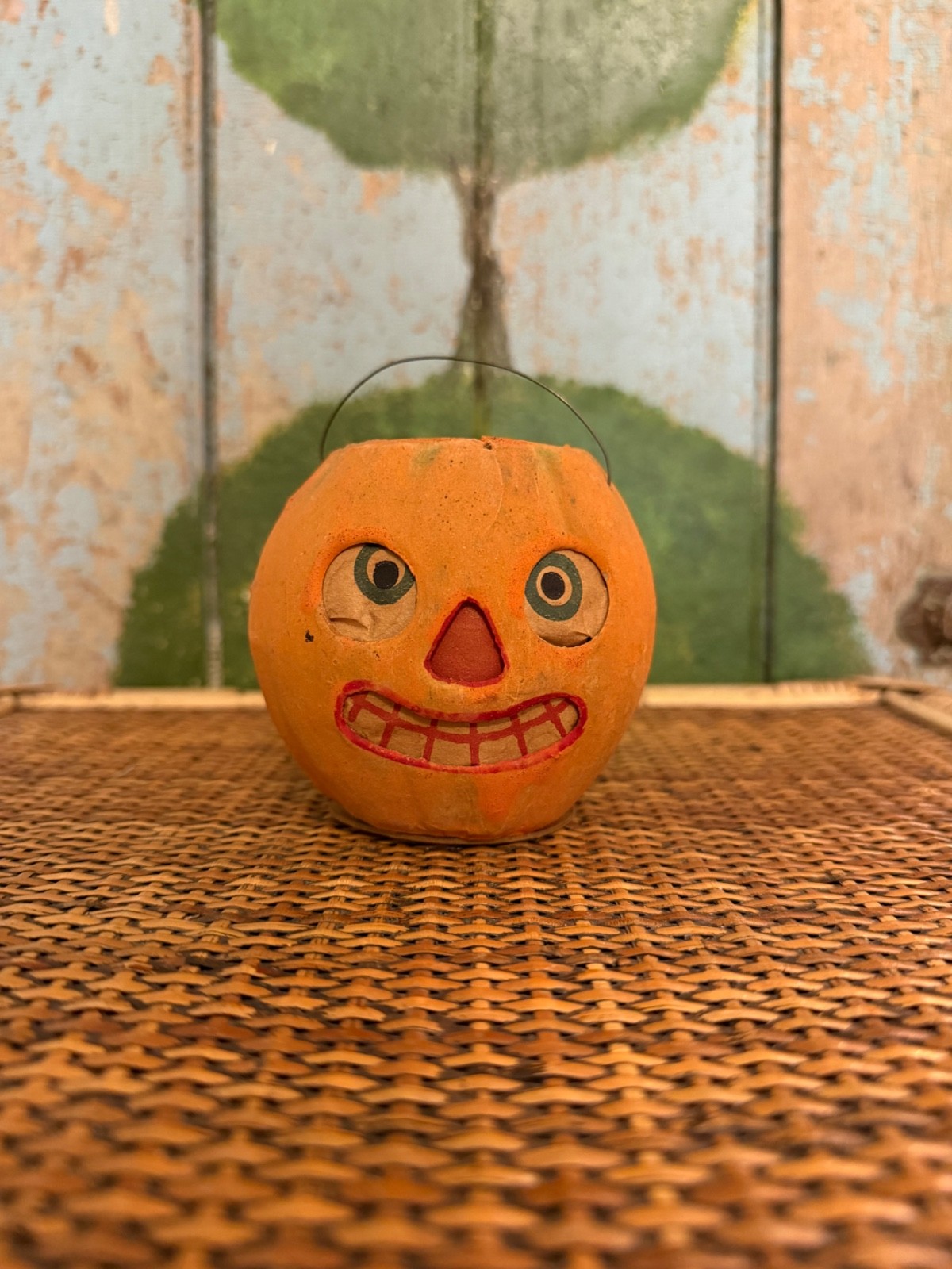 Antique German Pulp Paper Pumpkin, Dim: 3.25