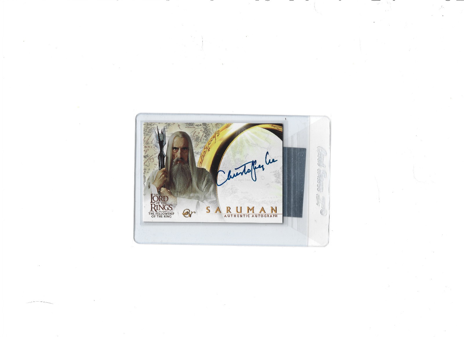TOPPS 2001 LORD OF THE RINGS FELLOWSHIP CHRISTOPHER LEE SARUMAN AUTO