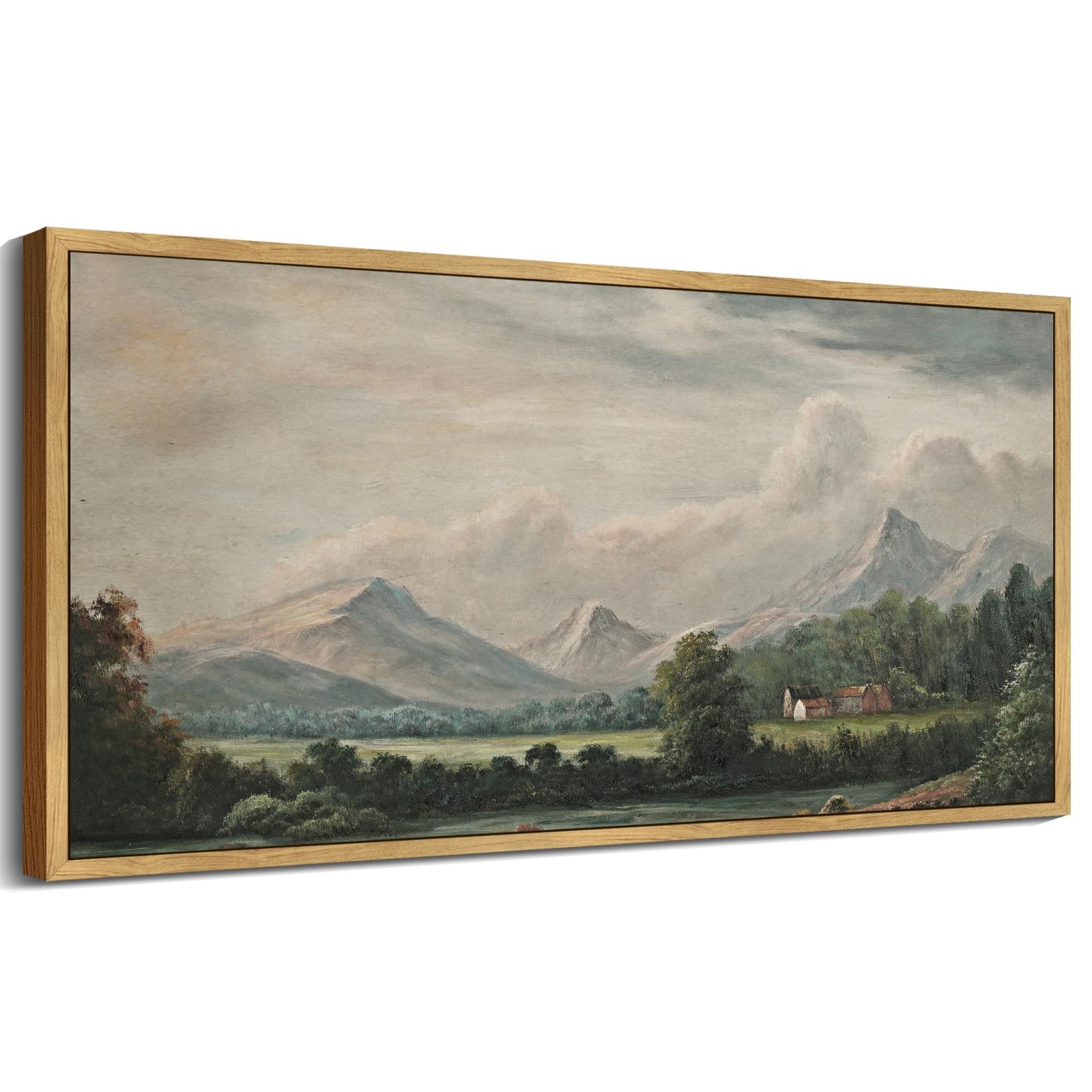 SHENIFY Vintage Framed Wall Art 20x40in Natural Framed Rustic Cottage