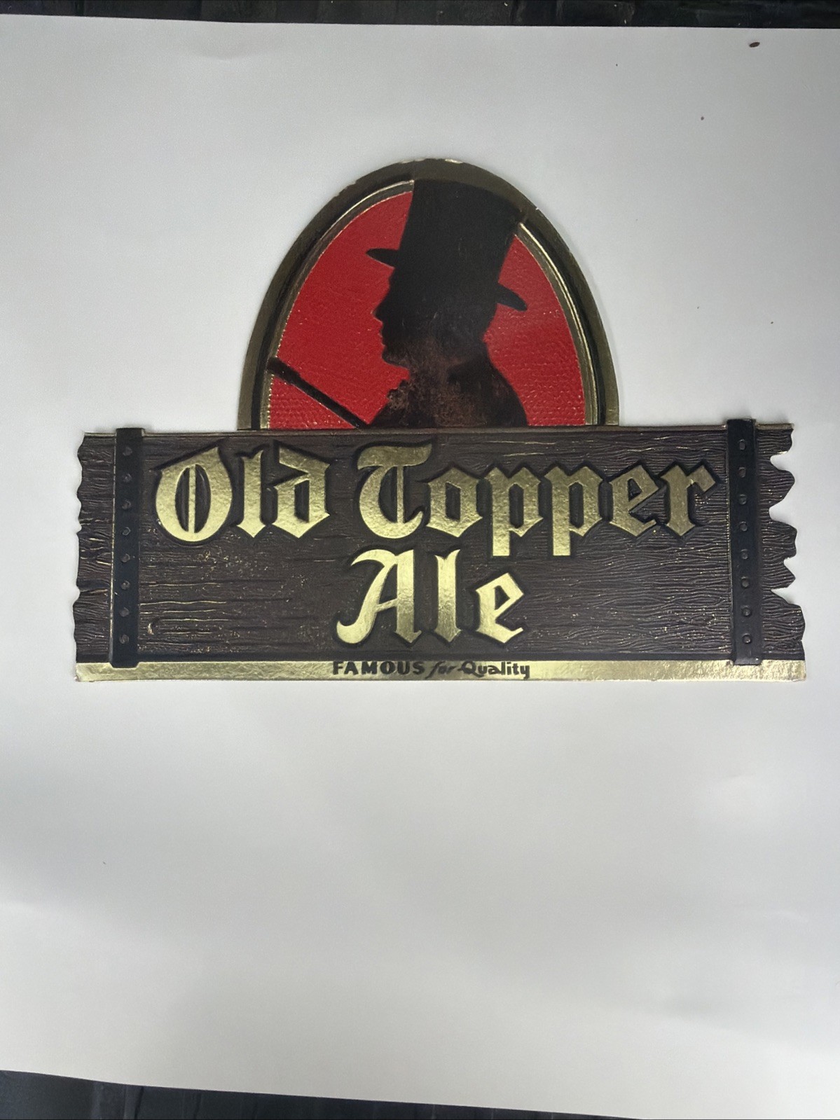 Vintage Old Topper Ale Easel Backed Beer Sign. Rochester Ny